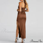 Lola High Slit Charming Satin Dress 2