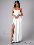 Lola High Stylish Slit Satin Dress