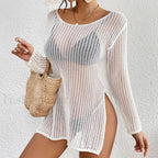 Long Hollow See-Through Top Cover Up