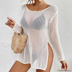 Long Hollow See-Through Top Cover Up