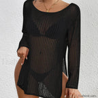 Long Hollow See-Through Top Cover Up