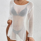 Long Hollow See-Through Top Cover Up