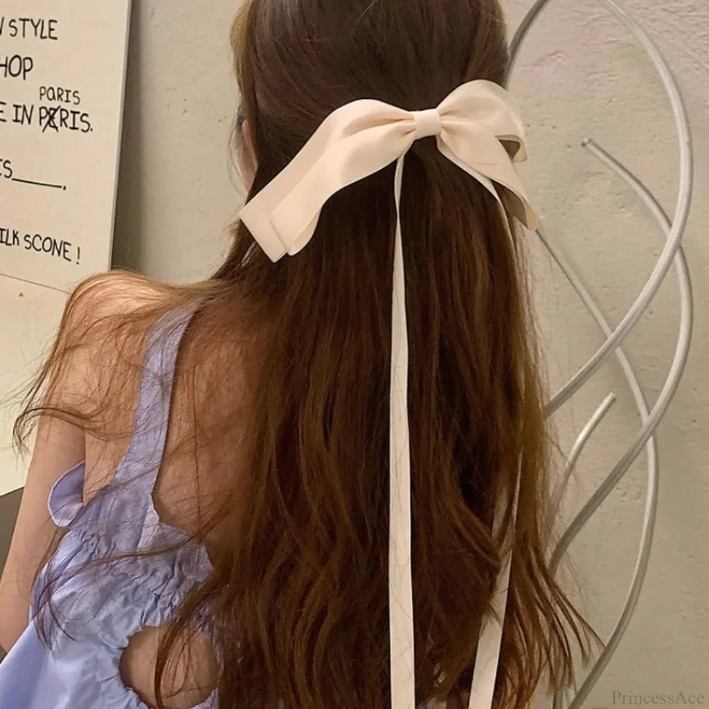 Long Ribbon Bow Back Head Headdress - Hair Accessory