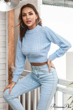 Long Sweater Round Cropped Arm with Neck