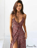 Floral Boho Spaghetti Strap Maxi Dress