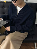 Loose Comfortable Wide Striped Cardigan Zipper Knitting Sweater