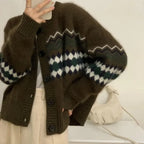 Loose O-neck Office Lady Cardigan