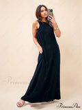 Loose One-Shoulder Sleeve Charming Pleated Pocket Dress