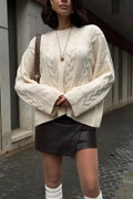 Loose Solid Lazy Casual Crewneck Sweater