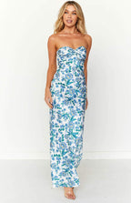 Guadalupe Elevated Printed Maxi Tube Dress with Knot Detail Premium Wardrobe Essential