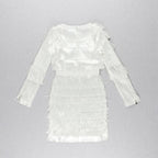 Louanne Deep V Layared Tassel Dress