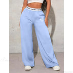 Love Print Casual Wide Leg Pants