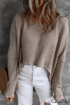 Low Dolman Slouchy High Gray Arm Sweater