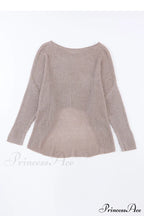 Low Dolman Slouchy High Gray Arm Sweater