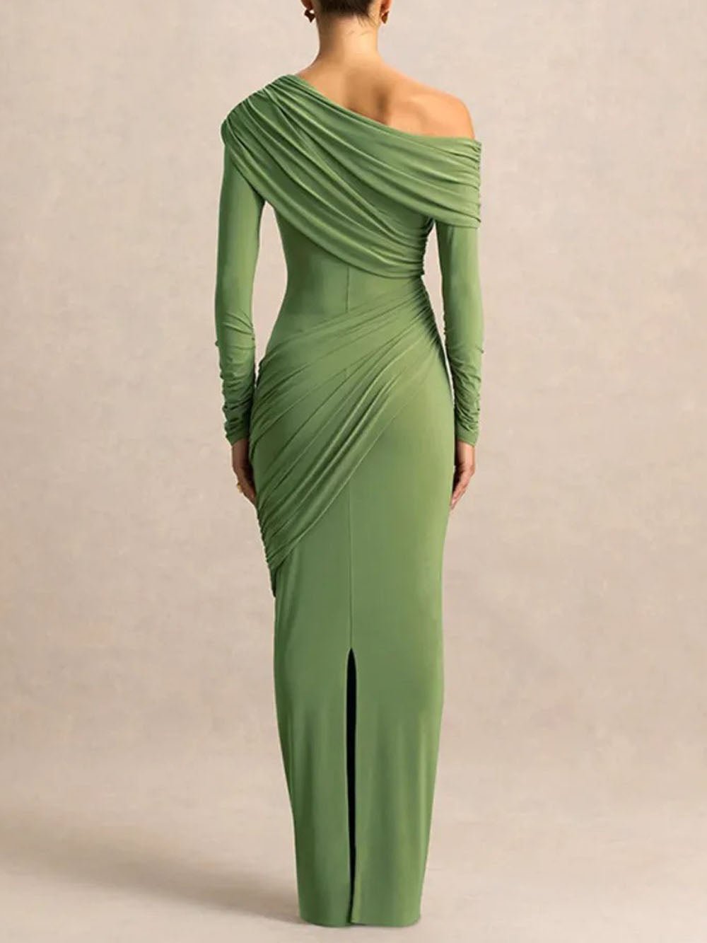 Lucille One Shoulder Ruched Maxi Dress