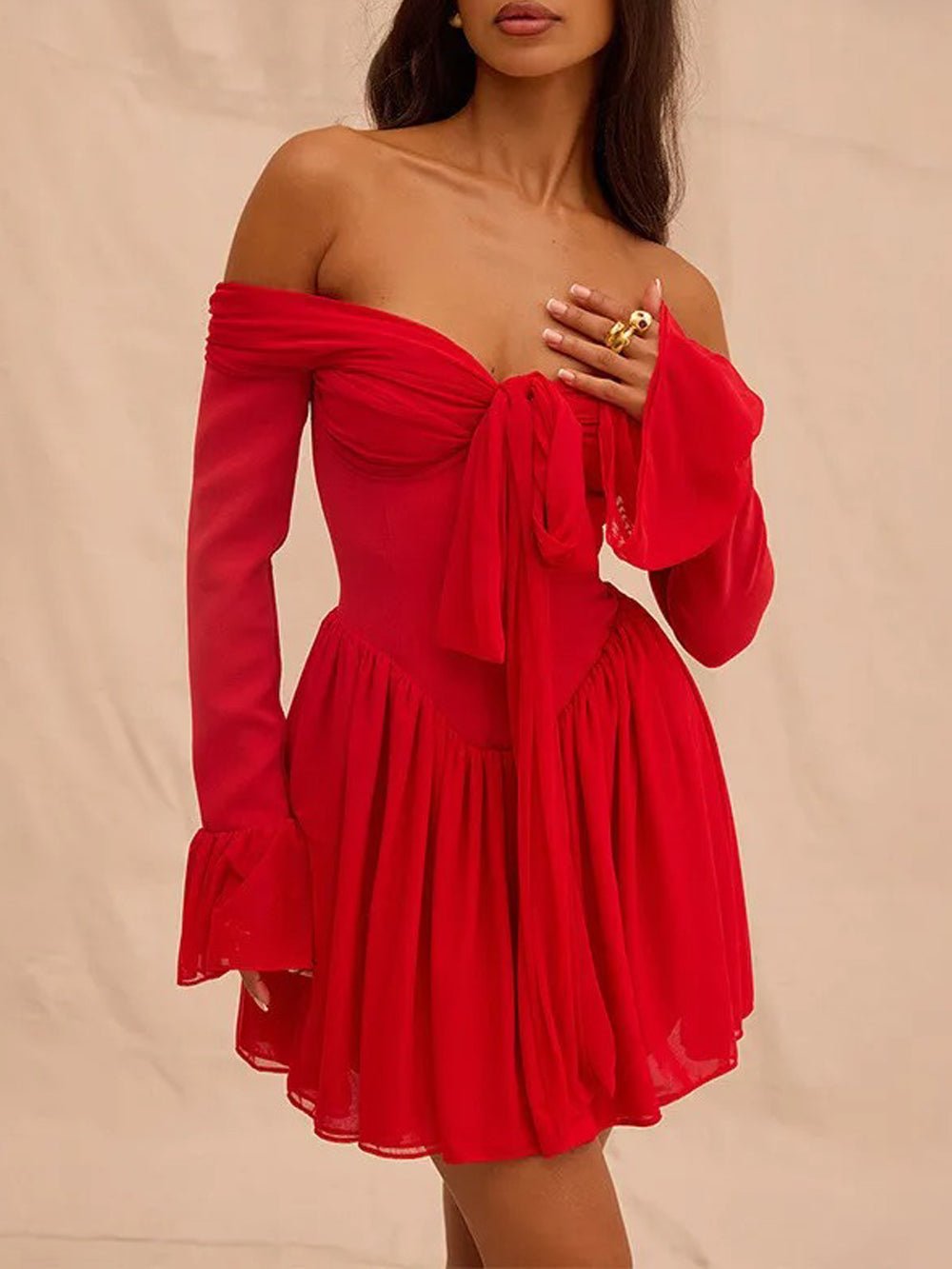 Josephine Off Shoulder Backless Mini Dress