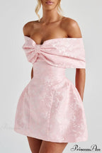 Luxury Ladylike Bow Embellished Strapless Party Dress