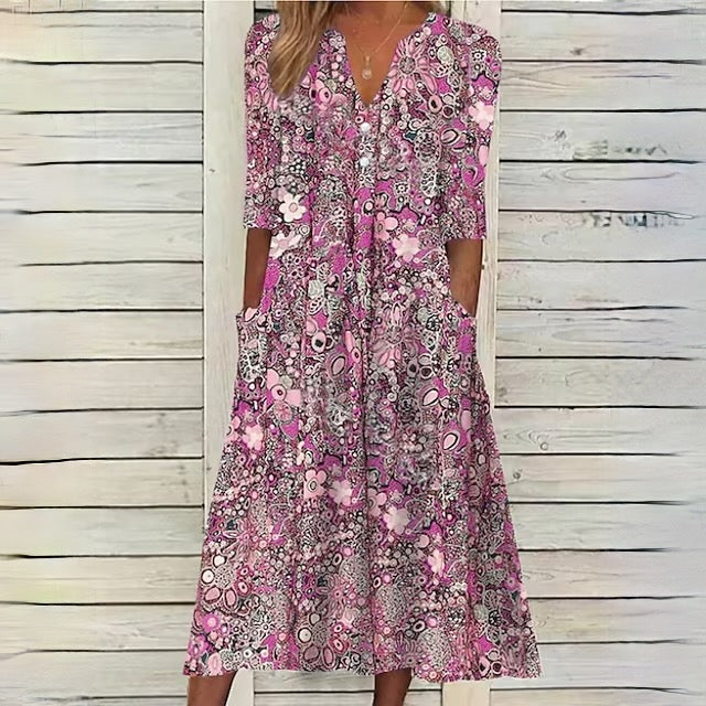 London Effortless Flower Dress Elevated Occasion Wear