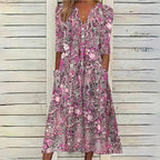 Natividad Effortless Hannah Floral Midi Dress Evening Wear Edit