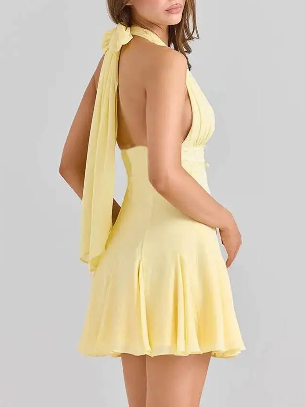 Lydia Halter Flared Mini Dress