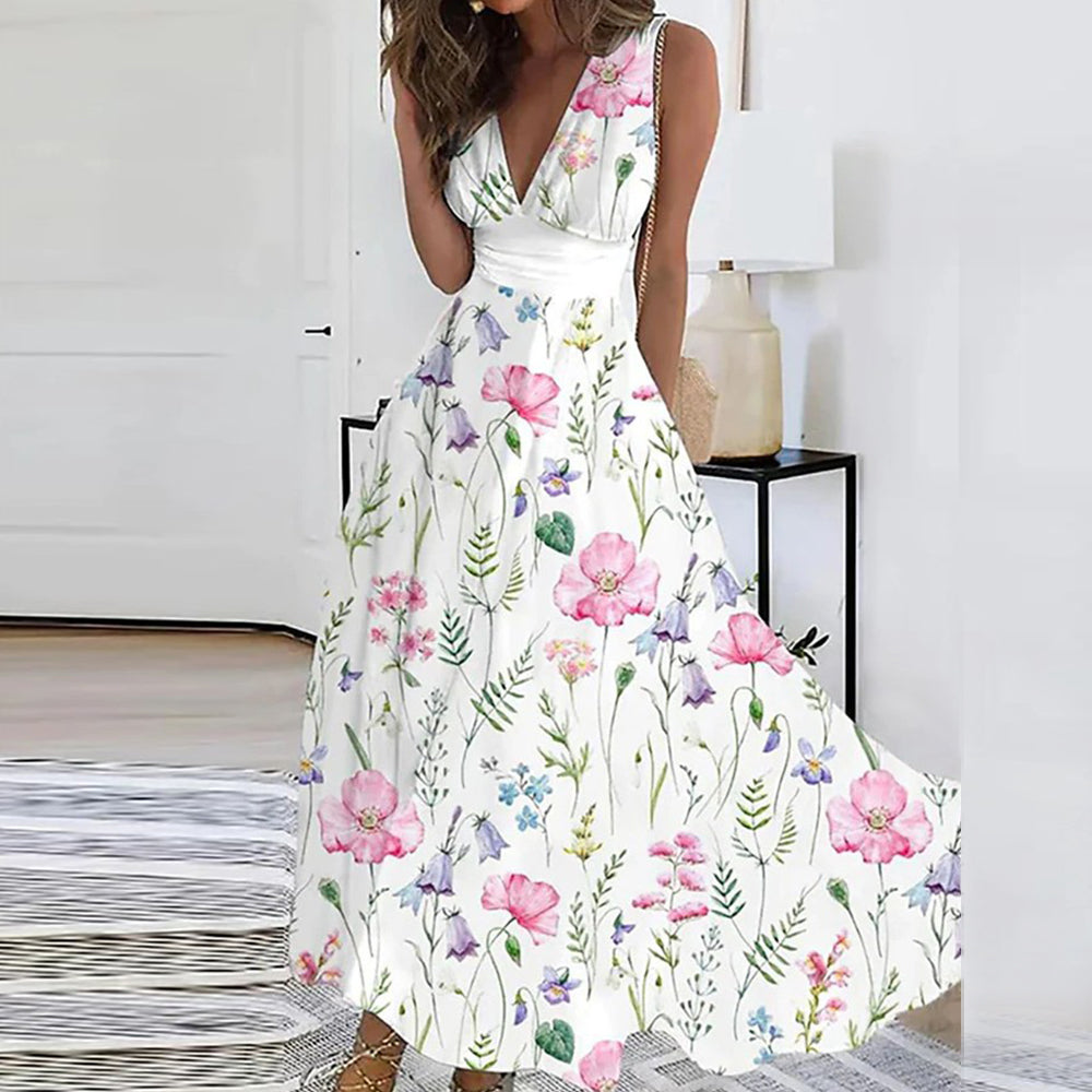 Viviana Premium Floral Dress Sleeveless Designer Edit