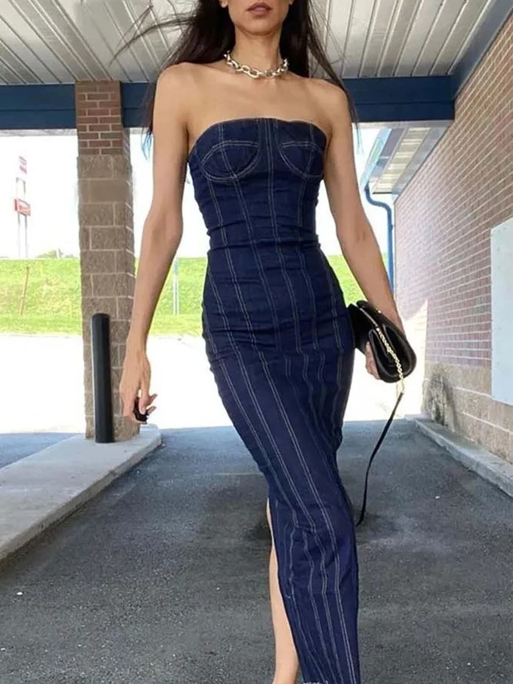 Maeve Denim Midi Dress