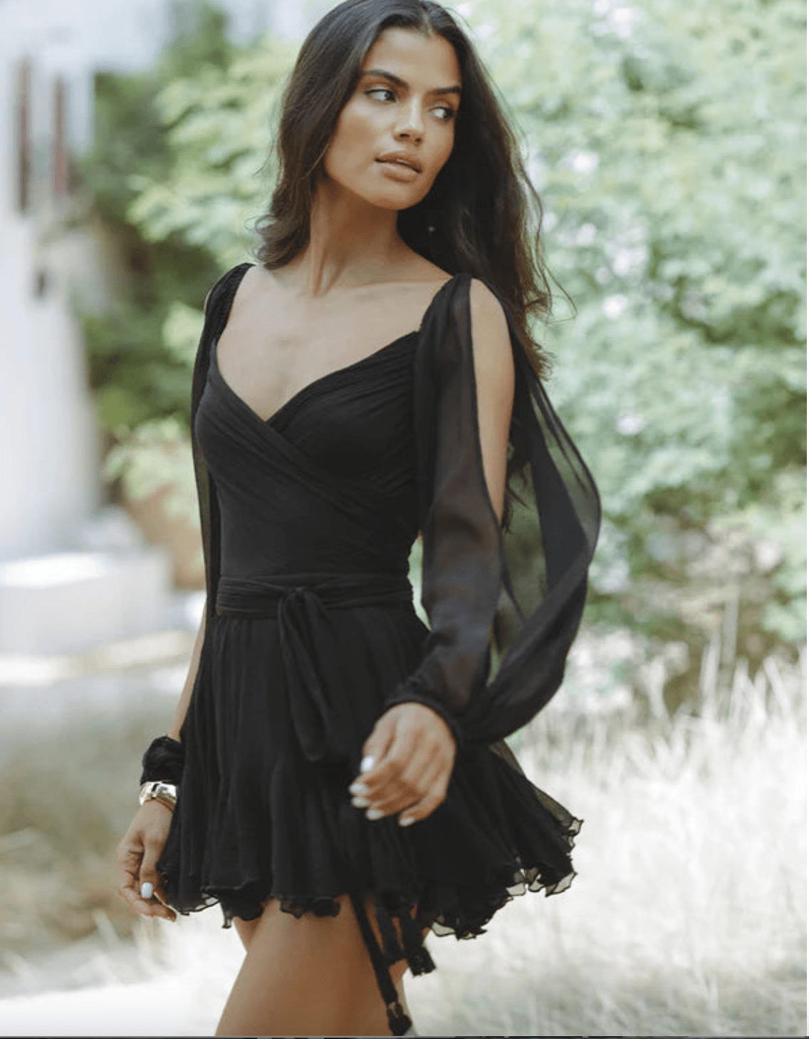 Jimena Elegant Airy Midi Dress for Women Brunch Outfit Idea