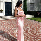 Ciara Minimalist Satin Dress Evening Wear Edit