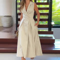 Mara Chic V Neck Midi Dress Silhouette Collection