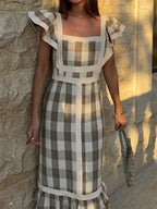 Eugenia Elevated Checkered Dress Chic Silhouette Collection