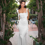 Ciara Minimalist Satin Dress Evening Wear Edit