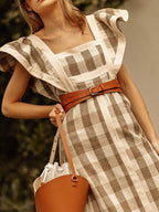 Eugenia Elevated Checkered Dress Chic Silhouette Collection