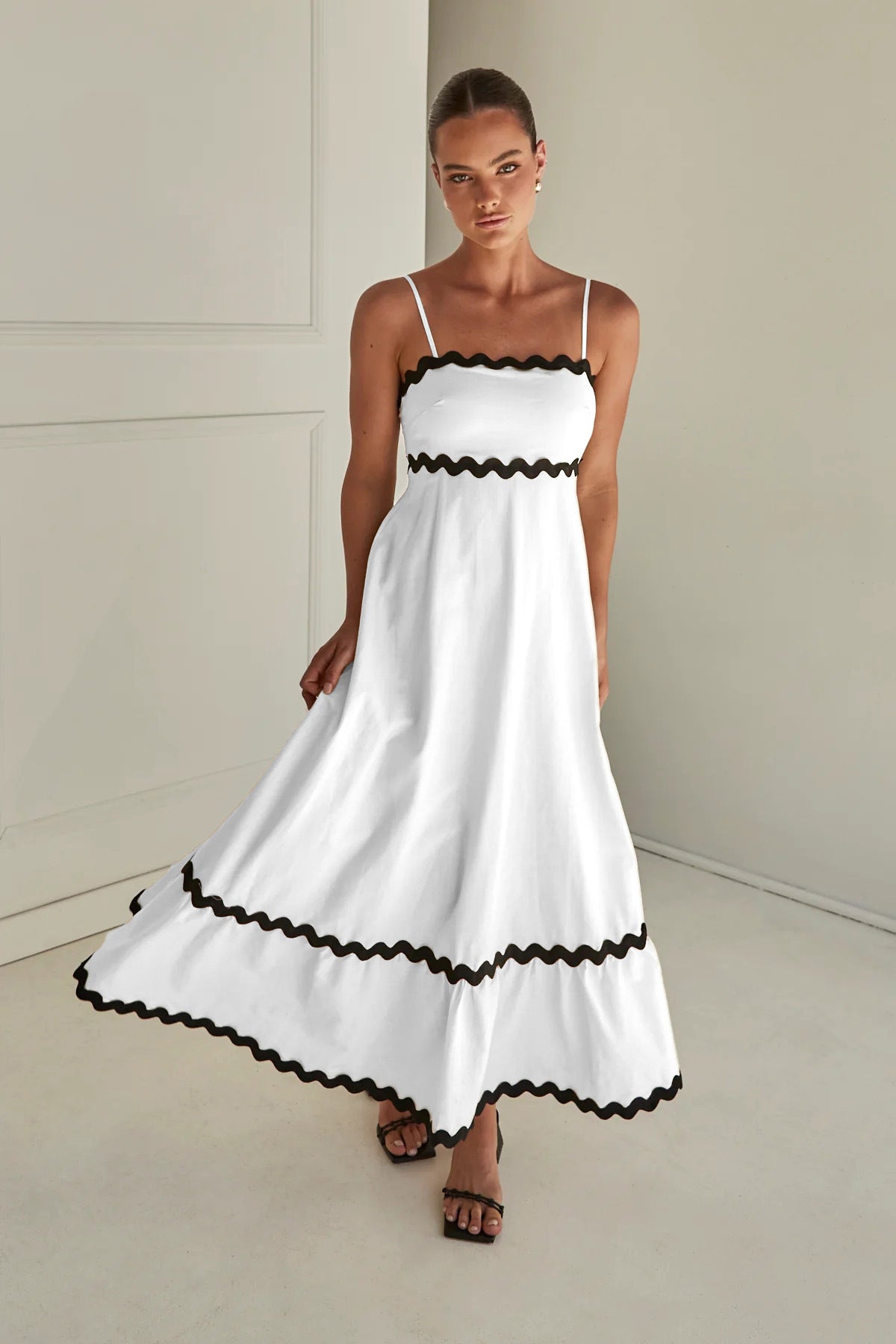 Nora Luxe Contrast Long Capri Dress Evening Wear Edit