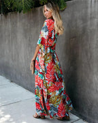 Juana Statement Summery, Loose Kimono Maxi Dress Chic Silhouette Collection