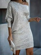 Francisca Aesthetic Contrast Sequin Party Dress for Women Elevated Occasion Wear