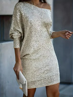 Francisca Aesthetic Contrast Sequin Party Dress for Women Elevated Occasion Wear