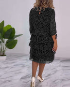Adriela Premium Polka Dot Layered Dress Statement Occasion Edit