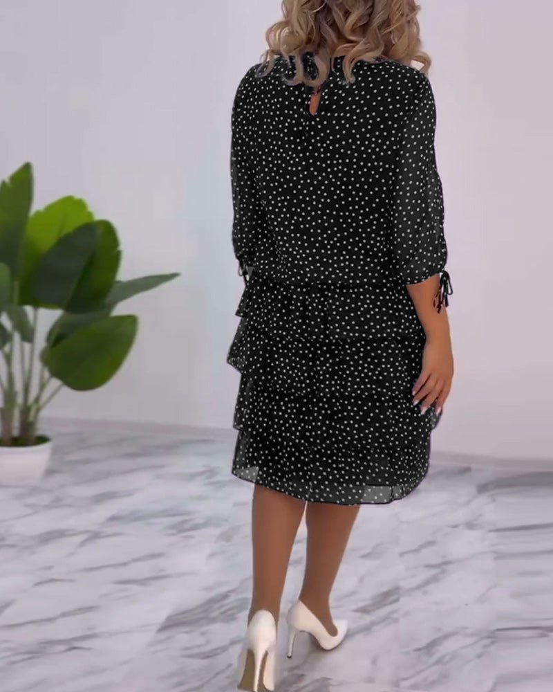 Adriela Premium Polka Dot Layered Dress Statement Occasion Edit