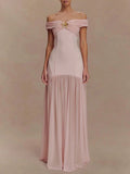 Marielle Off-Shoulder Pleated Maxi Dress