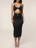 Marina Cutout Halter Maxi Dress