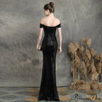Marzia Formal Stylish Sequined Slit Dress
