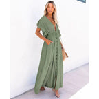 Adair Elevated Maxi Green Ibiza Beach Dress Evening Wear Edit