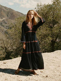 Carmen Timeless Black Boho Maxi Lace Dress Boutique Collection