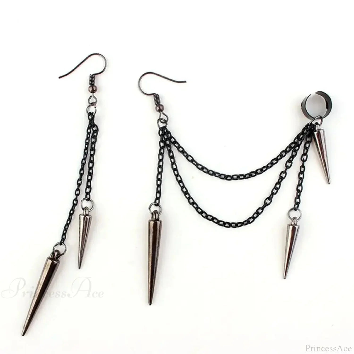 Men Rebellious Cross Stars Stainless Steel Earring