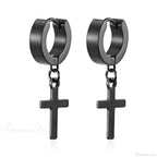 Men Rebellious Cross Stars Stainless Steel Earring