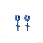 Men Rebellious Cross Stars Stainless Steel Earring