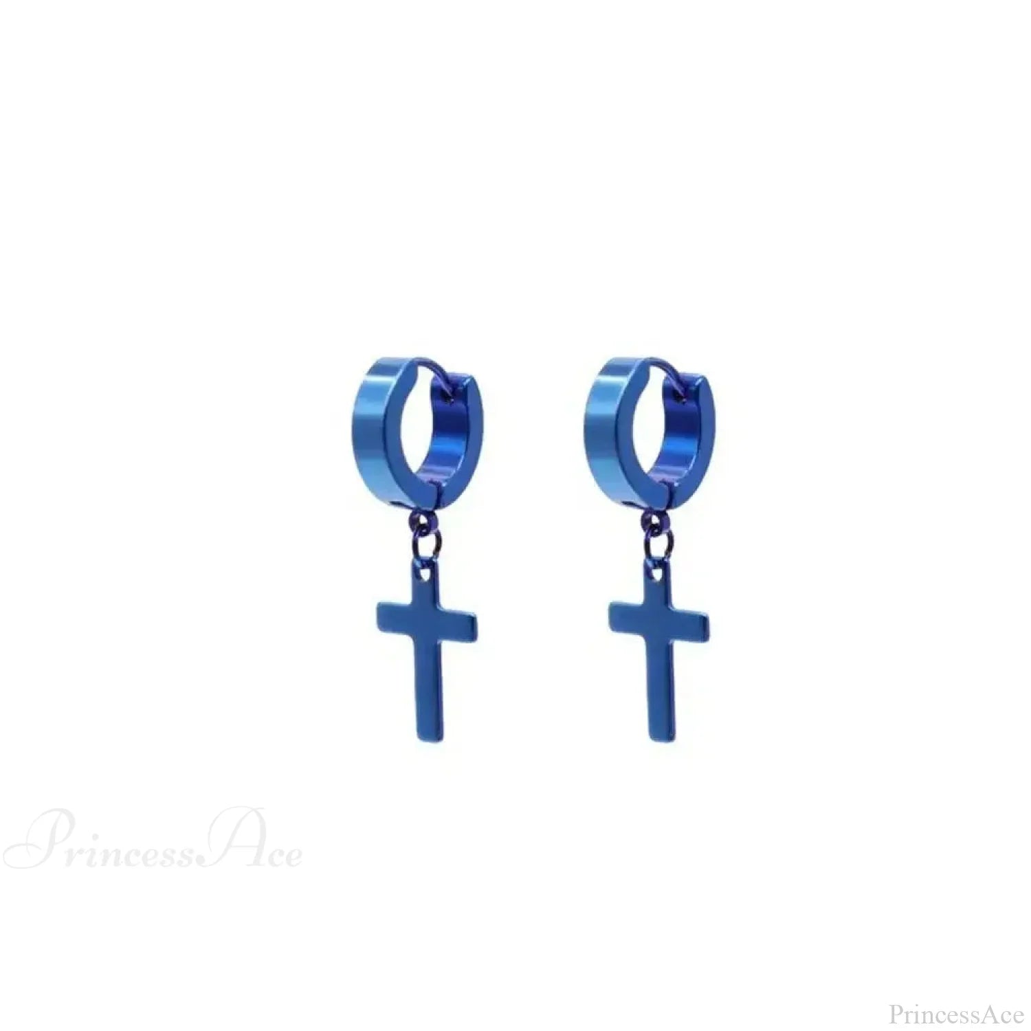 Men Rebellious Cross Stars Stainless Steel Earring