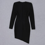 Mesh Hollow Out Deep Notched Dress