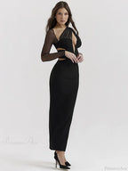 Mesh Patchwork Slim Bodycon Vacation Dress