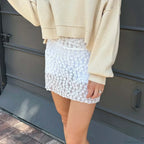 Mesh Sheer Floral Pencil Skirt